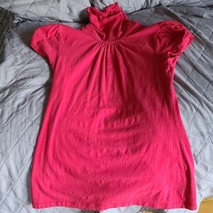 Short sleeve turtle neck red